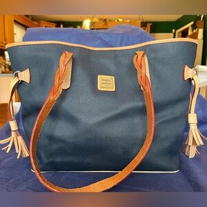 Dooney & Bourke Navy and Tan Tote Bag